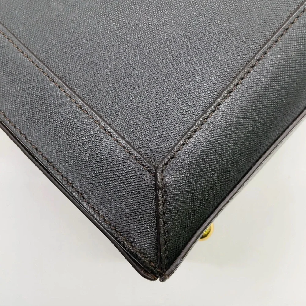 Authentic MCM Gold Hardware Leather Black 2Way Bag with crossbody strap - Picture 11 of 17